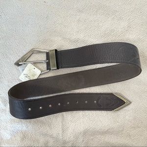 Free People Suede Leather Stamped Belt Boho Western S/M Black